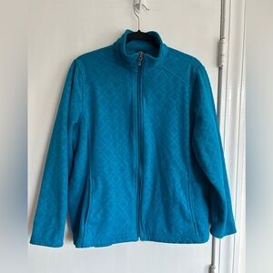 Lands' End Teal Fleece Jacket size 14w
